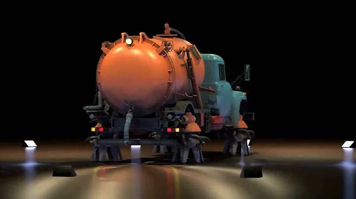 "Zil 130 sewer." 3d model of a truck. Cyber village. "Cyber birch".